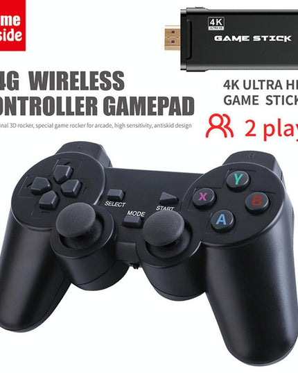 64Gb 4K Retro Game Stick + 2 Wireless Gamepads & 10 000+ Pre-Installed Games-1915198063752908809