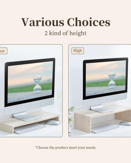 Natural Wood Monitor Stand - Compact Design-1915198222012387330