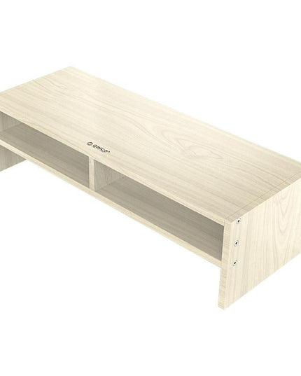Wood Grain 2-Tier Monitor Stand With Partition-1915197390646808576
