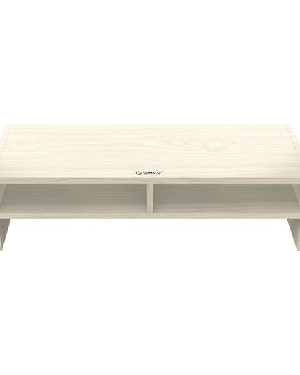 Wood Grain 2-Tier Monitor Stand With Partition-1915197390646808577