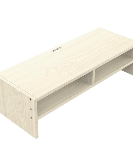 Wood Grain 2-Tier Monitor Stand With Partition-1915197390646808579