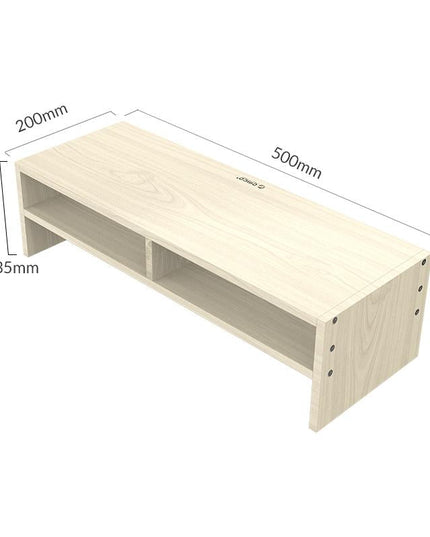 Wood Grain 2-Tier Monitor Stand With Partition-1915197390646808580