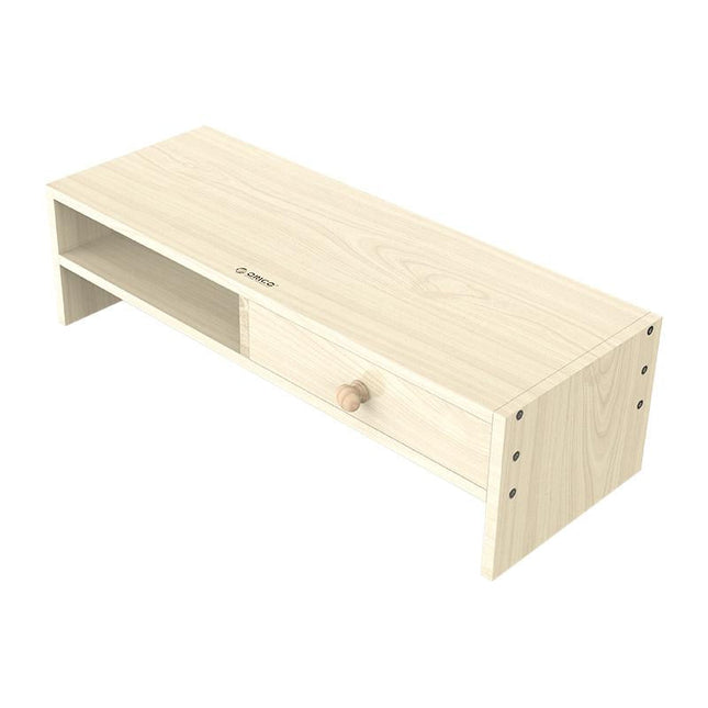 Wood Grain Monitor Stand With Drawer - 2 Layers-1915197507139407872