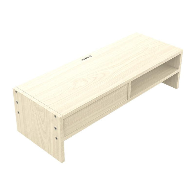 Wood Grain Monitor Stand With Drawer - 2 Layers-1915197507139407875