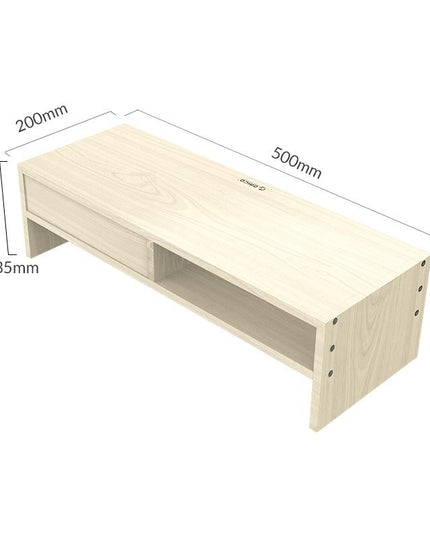 Wood Grain Monitor Stand With Drawer - 2 Layers-1915197507139407876