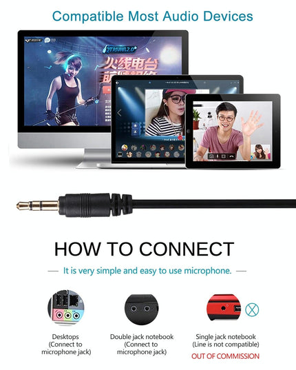 Drive-Free Computer Microphone - 3.5Mm Plug Black 3.5M-1915196768287592455