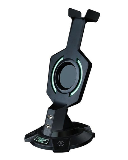 Integrated Mecha-Shaped Headset Holder With Dual Usb Ports And Computer Switch - Luminous-1915198030768902145