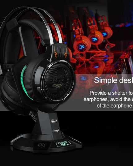 Integrated Mecha-Shaped Headset Holder With Dual Usb Ports And Computer Switch - Luminous-1915198030768902148