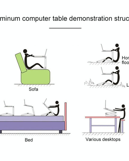 Adjustable Foldable Laptop Stand - Portable Aluminium Alloy - 360 Degree Rotation-1915196679531925509