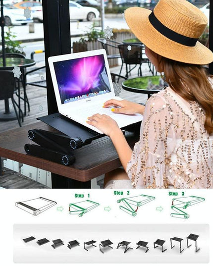 Adjustable Foldable Laptop Stand - Portable Aluminium Alloy - 360 Degree Rotation-1915196679531925510