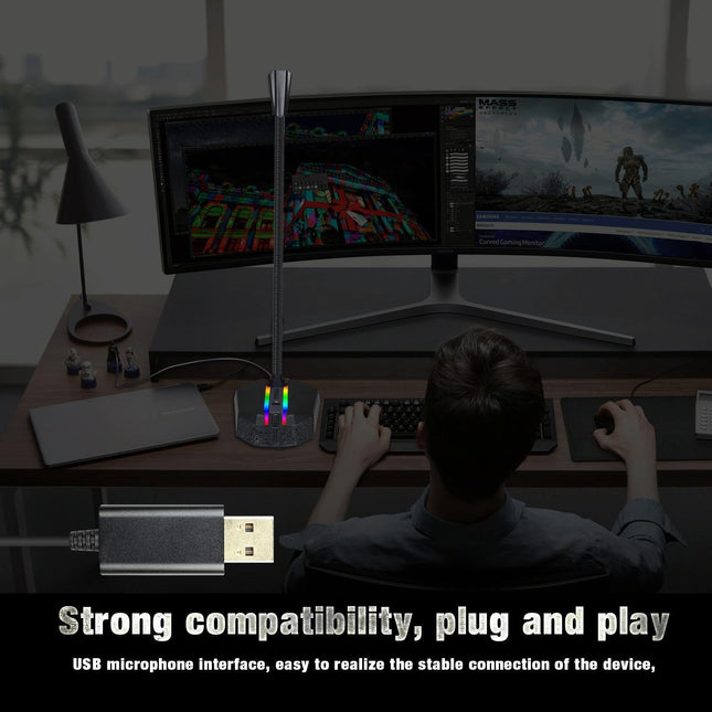 Flexible Usb Microphone With Rgb Lighting For Voice Chat And Video Conferencing-1915197799817941000