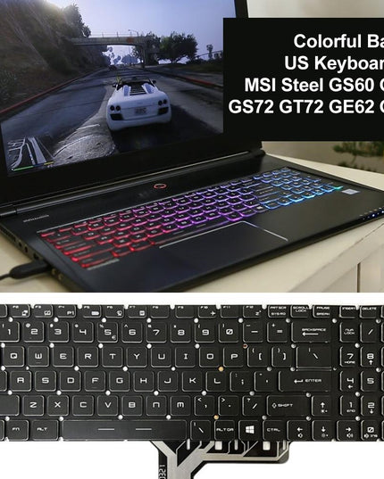 Backlit Laptop Keyboard For Msi Steel Series - Us Version-1915197424389984261
