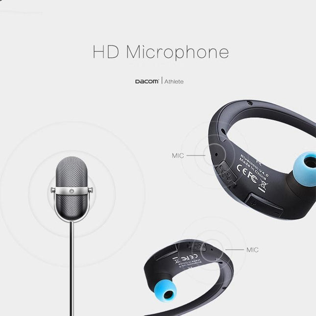Red Dacom Athlete Bluetooth Earphones With Mic - Sport Running Stereo-1915196589887066121