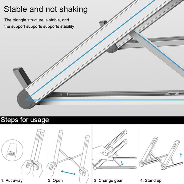 Foldable Aluminum Laptop Stand - Universal-1915198401335660548
