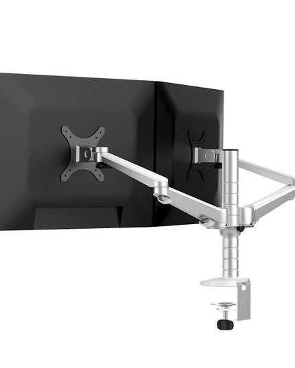 Double Arm Aluminum Desktop Monitor Mount Stand - Compact-1915197682872356864