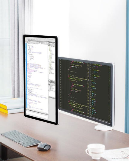 Double Arm Aluminum Desktop Monitor Mount Stand - Compact-1915197682872356867