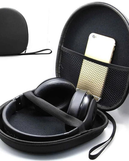 Round Zippered Headphone Storage Bag - Portable And Compact-1915197981846540291