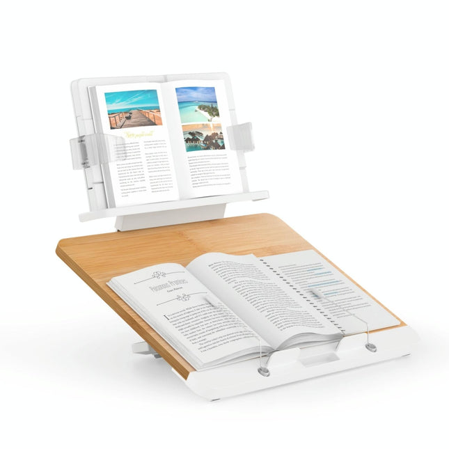 Adjustable Desktop Book Stand With Multi-Angle Clip - Foldable Tablet Holder-1915197662240575491
