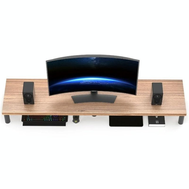 Aluminum Alloy Desktop Monitor Stand With Wooden Plate Riser-1915198420461686789
