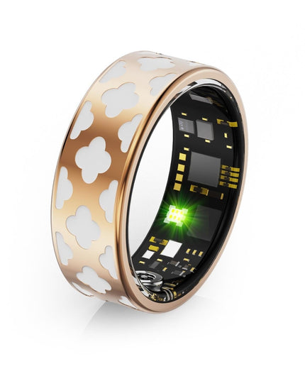 Smart Ring With Heart Rate Blood Oxygen Sleep Monitoring - Multiple Sports Modes - Rose Gold - Size 13-1915197138258759682