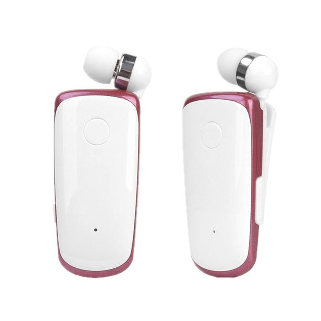Wireless Bluetooth In-Ear Earphone With Vibrating Alert And Hands-Free Clip - Rose Red-1915197840481718272