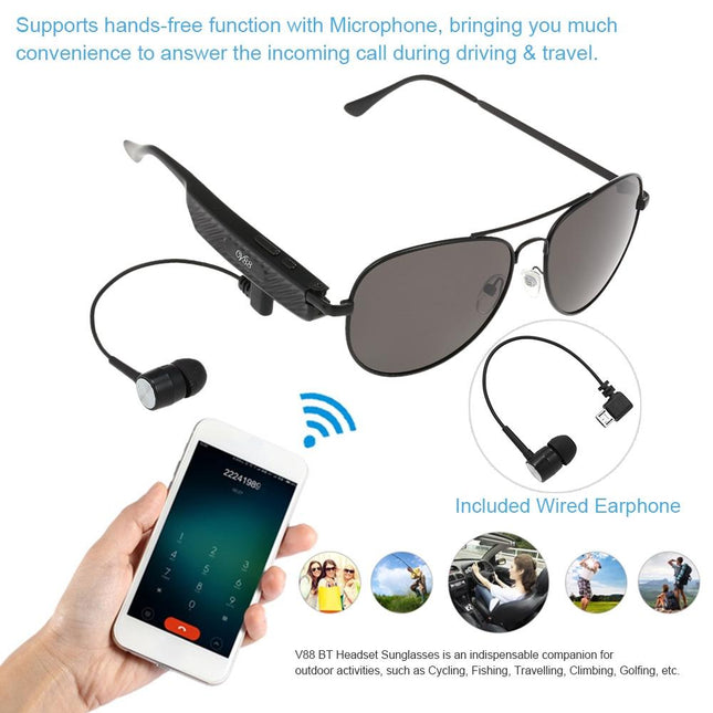 Wireless Bluetooth Sunglasses With Music Earphones And Mic-1915197402042732546