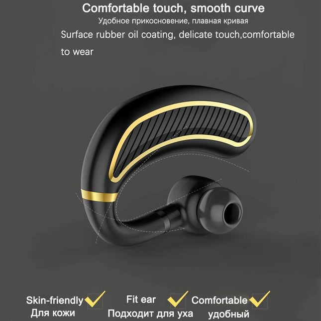 Wireless Bluetooth Earphones With Mic - 24Hrs Work Time - For Iphone / Android - Black / Gold-1915196688927166468