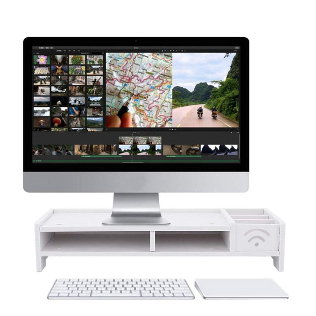 Versatile Desktop Monitor Stand - Sturdy Wood Riser For Laptop Notebook Tv-1915197919238164487