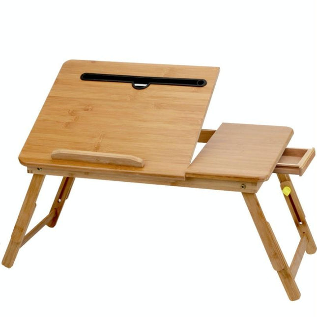 Foldable Laptop Desk For Bed - Lazy Computer Table With Card Slot-1915198266421678089