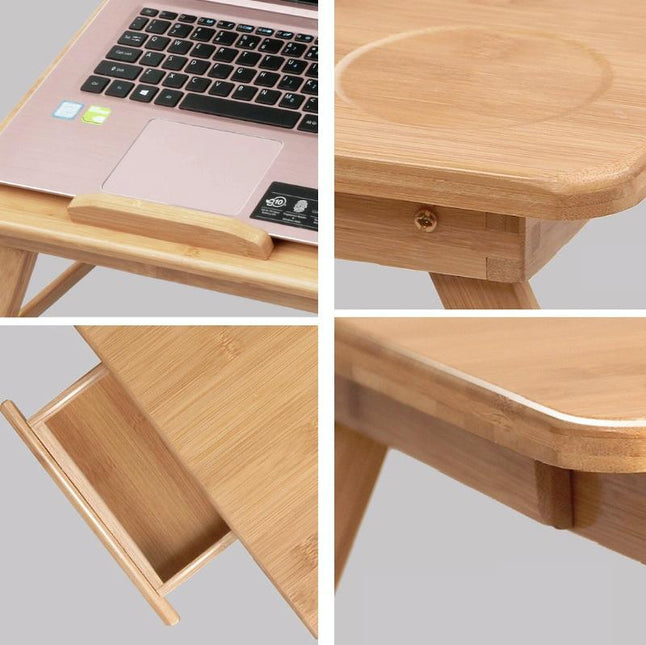 Foldable Laptop Desk For Bed - Lazy Computer Table With Card Slot-1915198266421678084