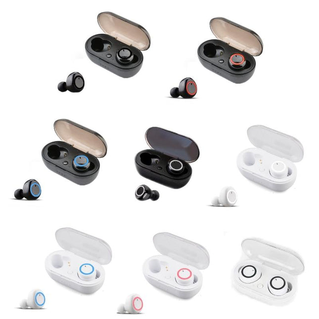 Wireless Tws Bluetooth Headphones With Touch Control - Black / Blue-1915196515467530241