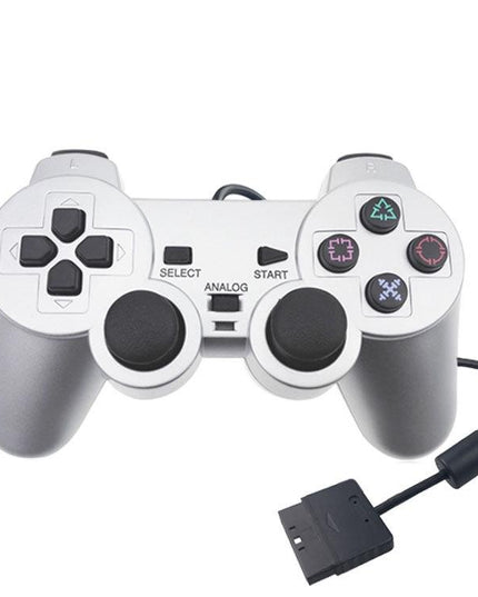 Silver Fuel Injection Gamepad For Ps2 With Dual Motor Vibration-1915198219827154944