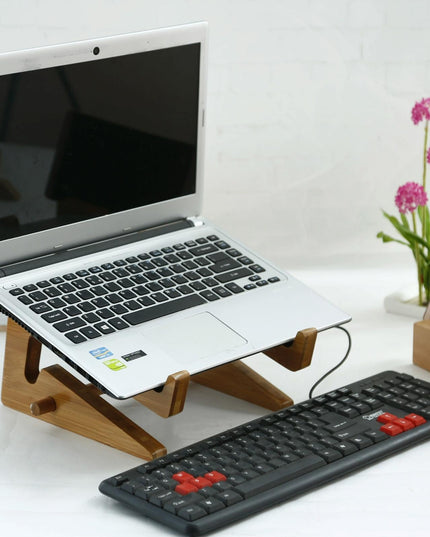 Bamboo Wood Desktop Storage Rack For Computers And Tablets-1915197981548744711