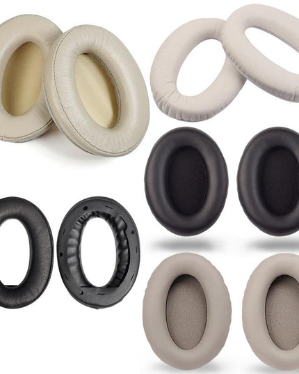 2 Pieces Headset Sponge Covers For Sony Wh-1000Xm2 / Xm3 / Xm4 - Black Protein With Card Buckle-1915198255315161089