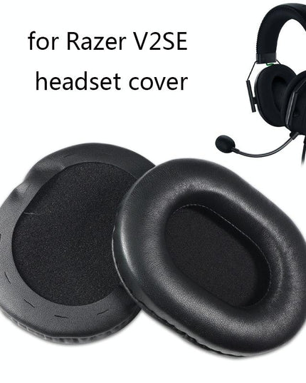 Black Lambskin Headset Sponge Covers - Set Of 2-1915197796101787649