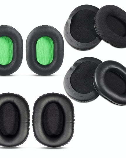 Black Lambskin Headset Sponge Covers - Set Of 2-1915197796101787651