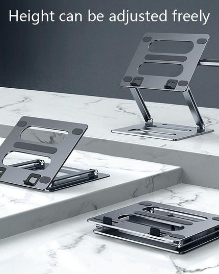 Adjustable Metal Notebook Stand - Gray Desktop Support-1915196691737350147