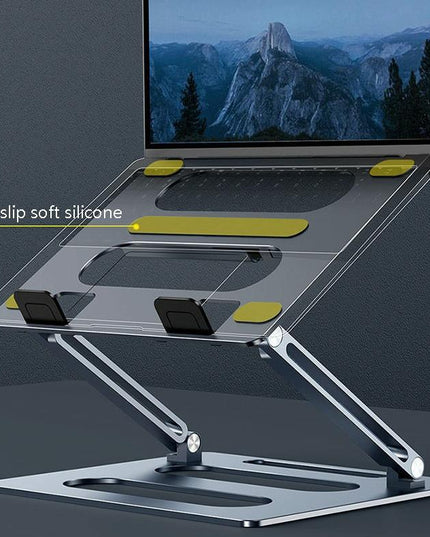 Adjustable Metal Notebook Stand - Gray Desktop Support-1915196691737350148