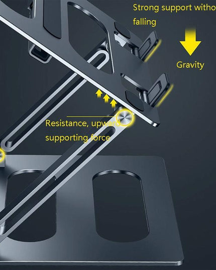 Adjustable Metal Notebook Stand - Gray Desktop Support-1915196691737350149