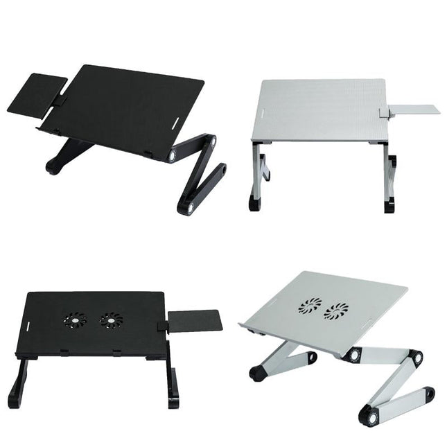 Adjustable Folding Laptop Desk With Mouse Board - Silver-1915198108938145793