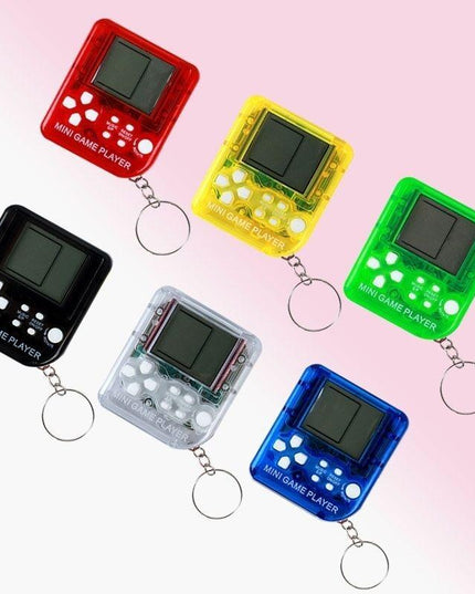 Mini Handheld Brick Game Console - 4 Pcs With Keychain Random Colour-1915196821588807681