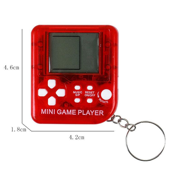 Mini Handheld Brick Game Console - 4 Pcs With Keychain Random Colour-1915196821588807682