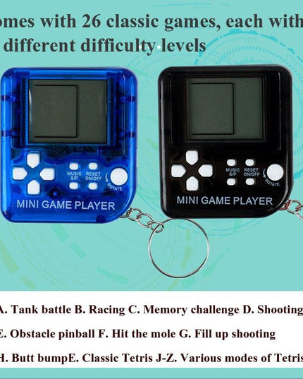Mini Handheld Brick Game Console - 4 Pcs With Keychain Random Colour-1915196821588807683