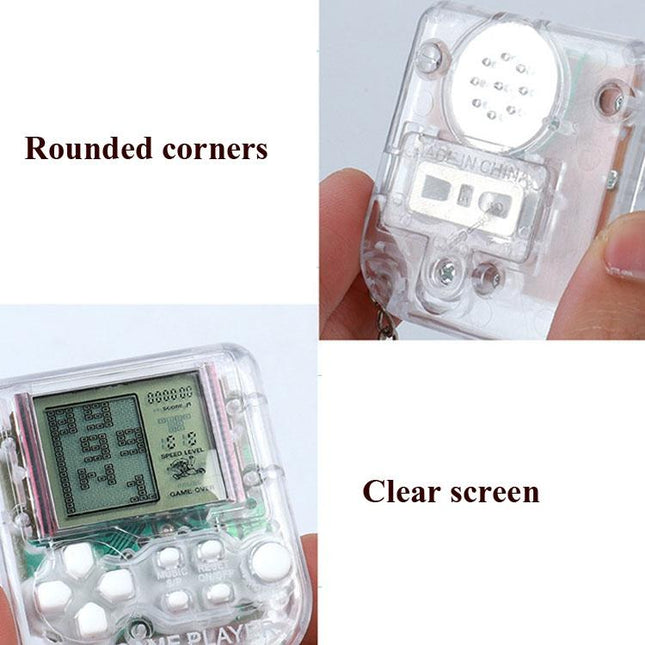 Mini Handheld Brick Game Console - 4 Pcs With Keychain Random Colour-1915196821588807684