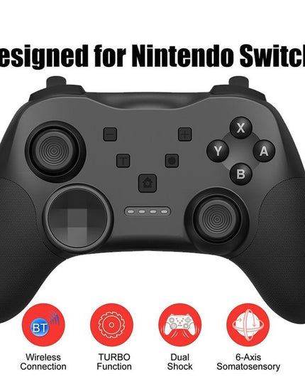 Wireless Bluetooth Game Console Handle For Nintendo Switch With Vibrating Gyroscope - Black-1915196913448259585