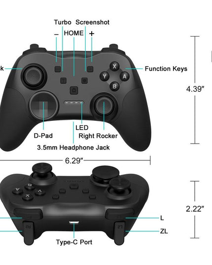 Wireless Bluetooth Game Console Handle For Nintendo Switch With Vibrating Gyroscope - Black-1915196913448259586