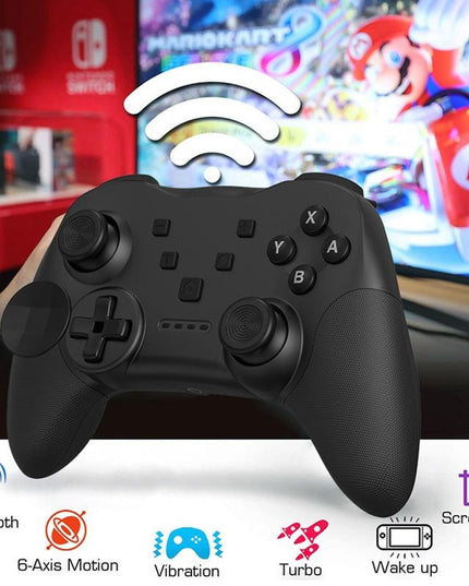 Wireless Bluetooth Game Console Handle For Nintendo Switch With Vibrating Gyroscope - Black-1915196913448259587