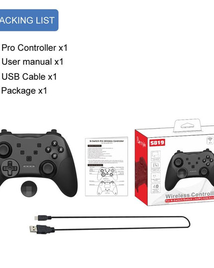 Wireless Bluetooth Game Console Handle For Nintendo Switch With Vibrating Gyroscope - Black-1915196913448259590