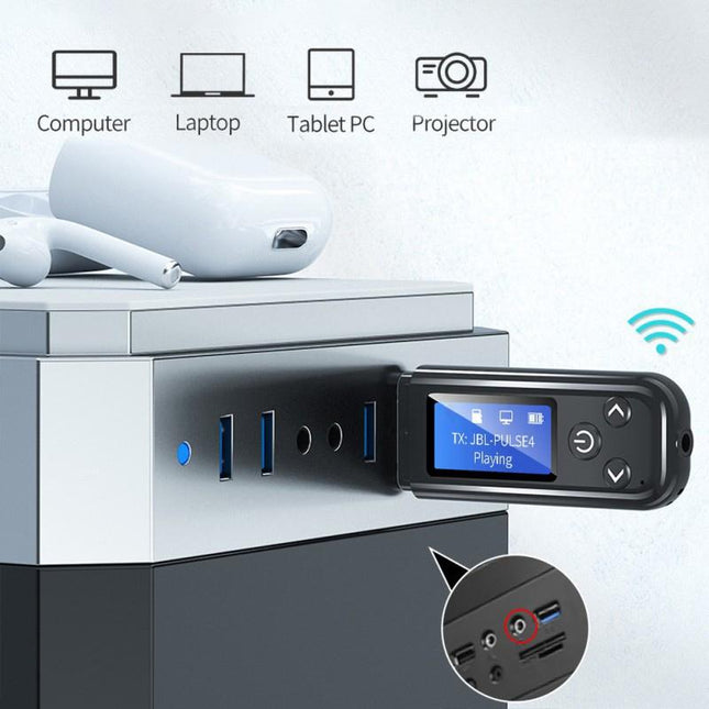 Lcd Bluetooth Audio Transmitter Receiver For Car Hands-Free-1915197516970856453