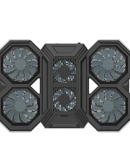 Usb Fan Stand With Phone Holder And Blue Light - 6 Fans-1915198337087311872